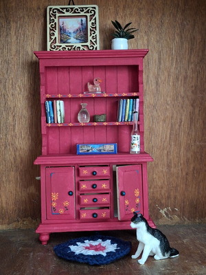 Miniature Furniture 1:12 Scale Dollhouse Red Grenade Wood New