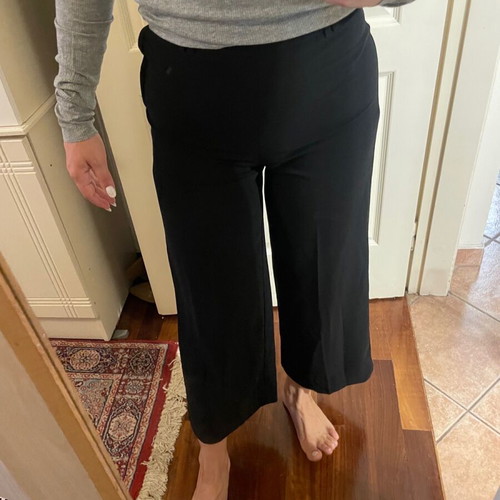 Zip culotte black fabric pants jupe culotte lightweight