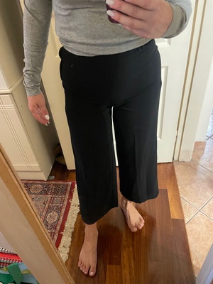 Zip culotte black fabric pants jupe culotte lightweight