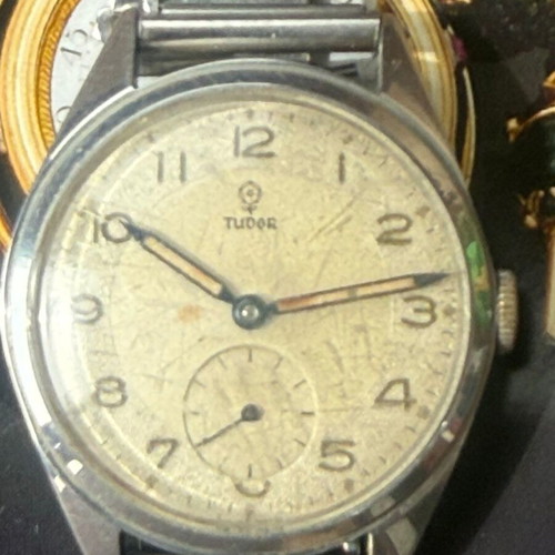 Tudor wristwatch 1930s used men's white and gray