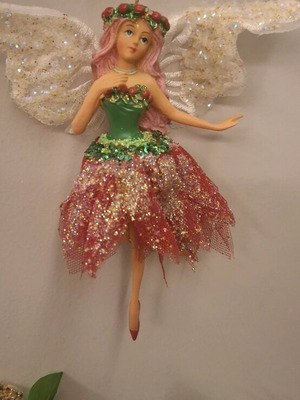 Fairy Christmas hanging ornament new, polyresin, 16 cm