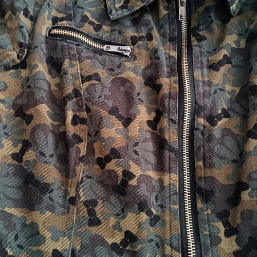 Denim dress with skulls and rabbits camouflage like new