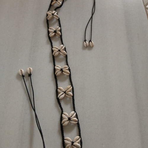 Handmade boho belt with real shells macrame style, like new