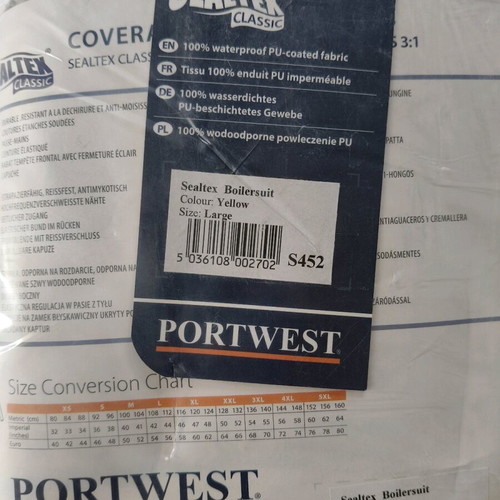 Portwest waterproof set new with hood and zipper