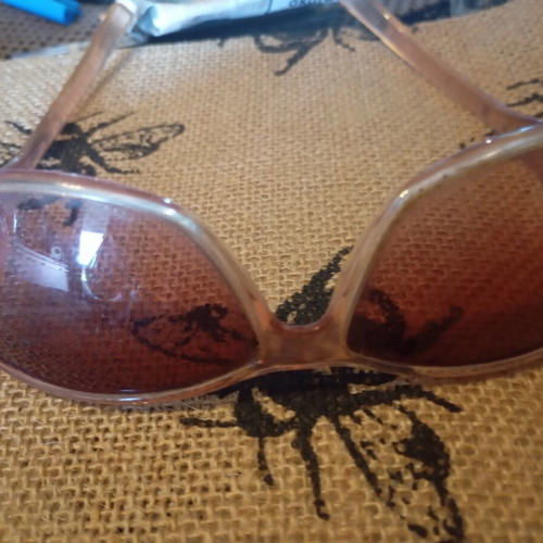 DKNY sunglasses used, pink and brown