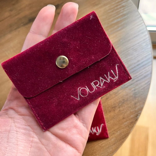 Vourakis velvet pouches pack of 3, burgundy, new
