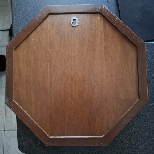 Vintage octagonal stefanochiki 30×30 cm with silver-plated frame used