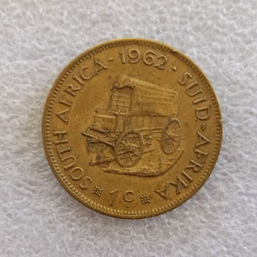 South Africa 1 Cent Coin 1962 used, bronze