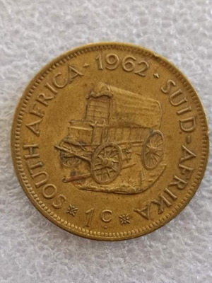 South Africa 1 Cent Coin 1962 used, bronze
