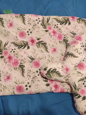 Baby Lama Pink Floral Velvet blanket and butterfly pillow set like new