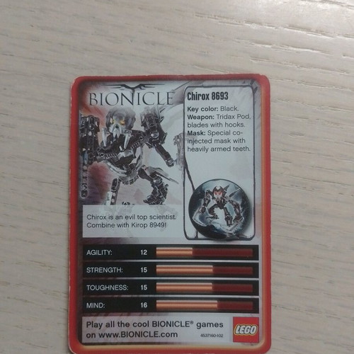 Lego Bionicle cards like new, collectible and authentic