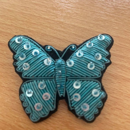 Butterfly brooch turquoise, bought in France