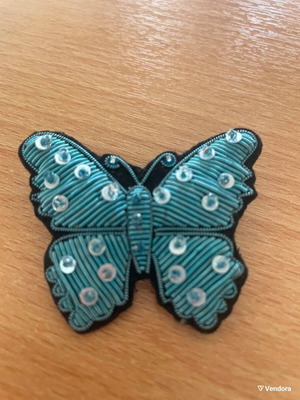 Butterfly brooch turquoise, bought in France