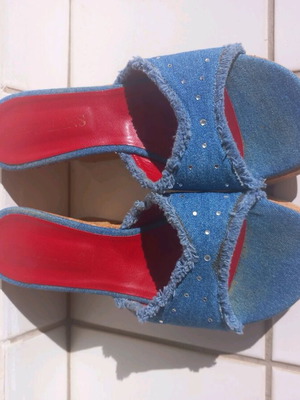 Denim platform shoes used, lightly worn, size 39, blue