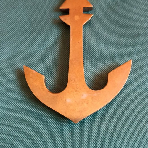 Vintage anchor bottle opener made of solid brass like new