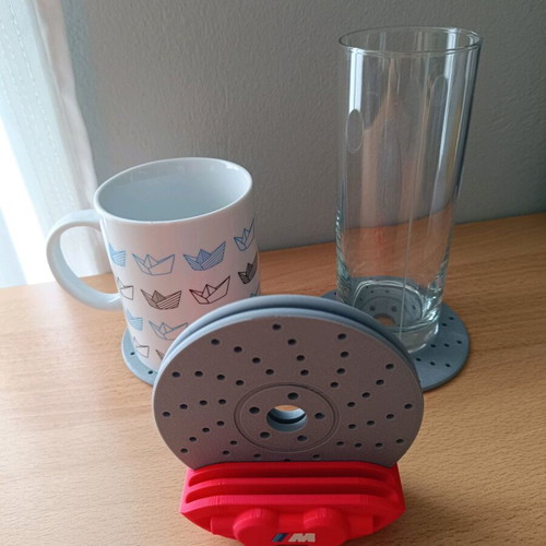 BMW brake caliper coasters set of 4 with base new