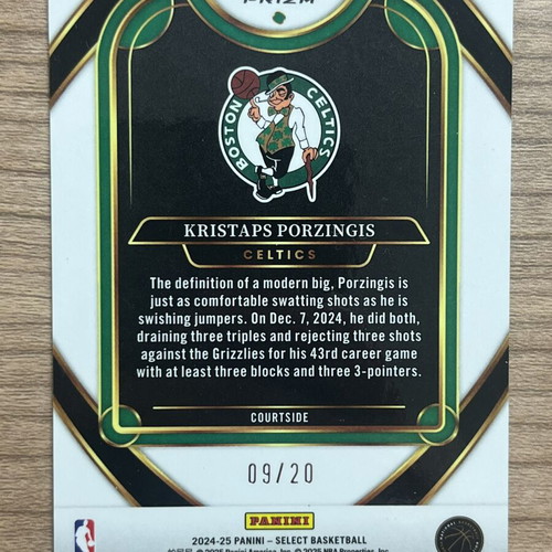 2024-25 Panini Select Basketball Kristaps Porzingis /20 Multi Color Prizm card like new