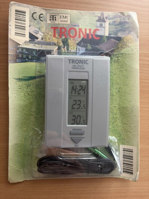 Tronic In-Out Thermo-Clock digital thermometer and clock