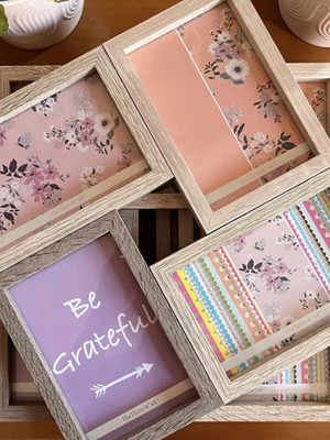 Set of 4 photo frames oak effect, like new, for 10x15 cm photos