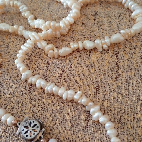 Necklace from natural raw pearl like new