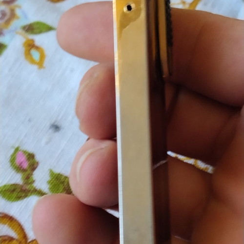 Ronson vintage pipe lighter used, woodgrain finish, 1970s