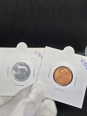 Drachma 1988 and 10 Lepta 1976 uncirculated, new