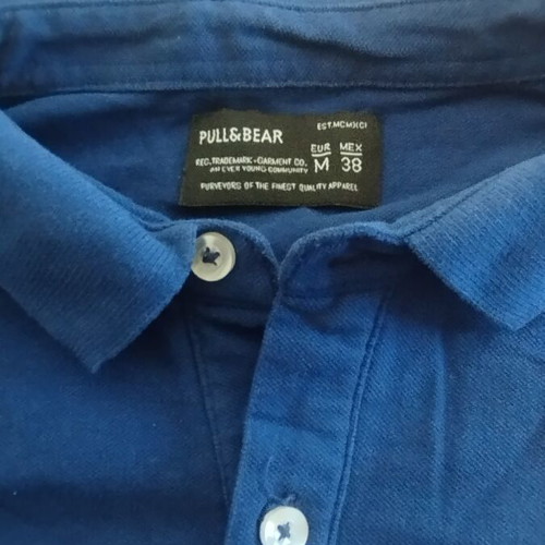 Pull & Bear Polo Shirt M like new, blue, 100% cotton