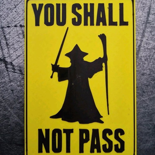 Lord of the Rings You Shall Not Pass sign new