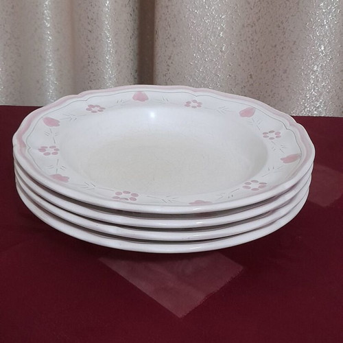 Longchamp vintage deep plates set of 4, floral design