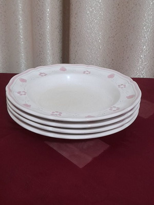 Longchamp vintage deep plates set of 4, floral design