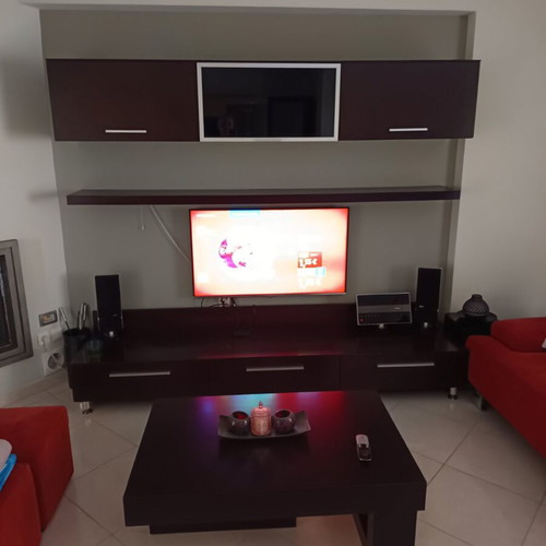 Living room composition used with 3 cabinets and shelf