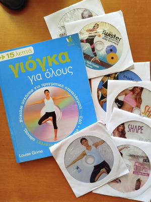 7 Fitness DVDs and Yoga Book like new