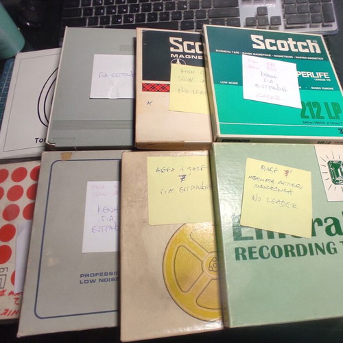 7-Inch Reel-to-Reel Tapes used, set of 8 with analog recordings