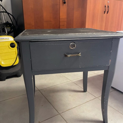 Nightstand aged with leatherette surface, like new