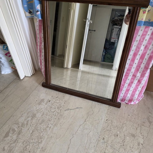Vintage walnut wood mirror used with decorative frame