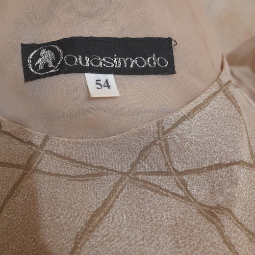 Long dress like new, beige and green, side slits, size XXL