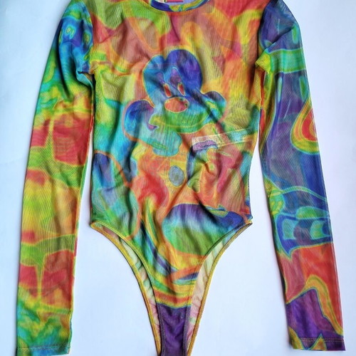 Zara x Disney Trippy Liquid Mesh Bodysuit Size S like new