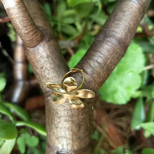 Adjustable ring used, gold-colored