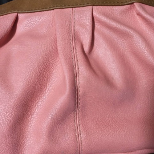 Veta bag used coral with brown details handheld