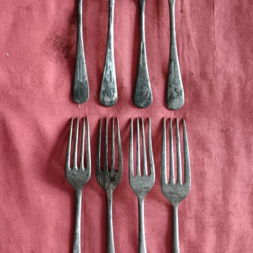 Collectible British Army Forks used, set of 8, WWII
