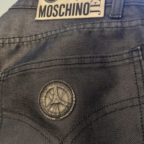 Moschino Jeans men's vintage pants 1990s, size 33, button fly, dark grey black