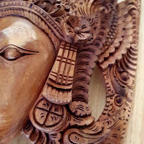 Collectible wooden handmade mask from Bali used