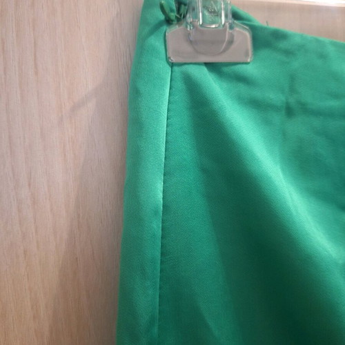 Satin green Zara large skirt with side slit like new