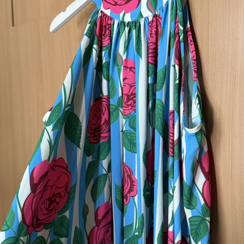 Karavan summer maxi dress with stripes and flowers, like new