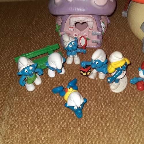 Smurfs Village vintage collectible figures used