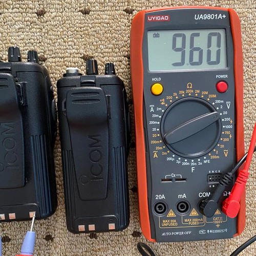 Icom BJ-200 walkie-talkie set with two charging cradles