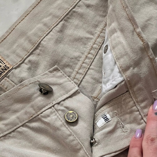 Vintage Armani Jeans beige cotton pants used, size XL