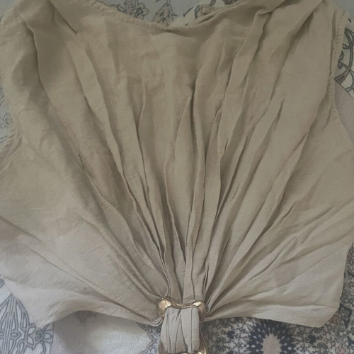 Zara dress with golden buckle like new, beige, size M