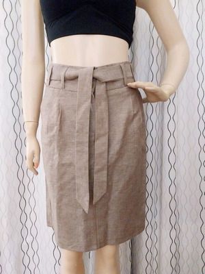 Koton linen skirt with belt like new, size 36/S, beige