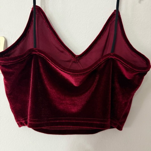 Velvet top like new, burgundy